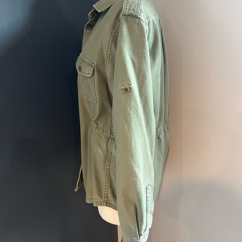 Obey Propaganda Utility Shirt Jacket Olive Green Button Front Military Style - Picture 7 of 14